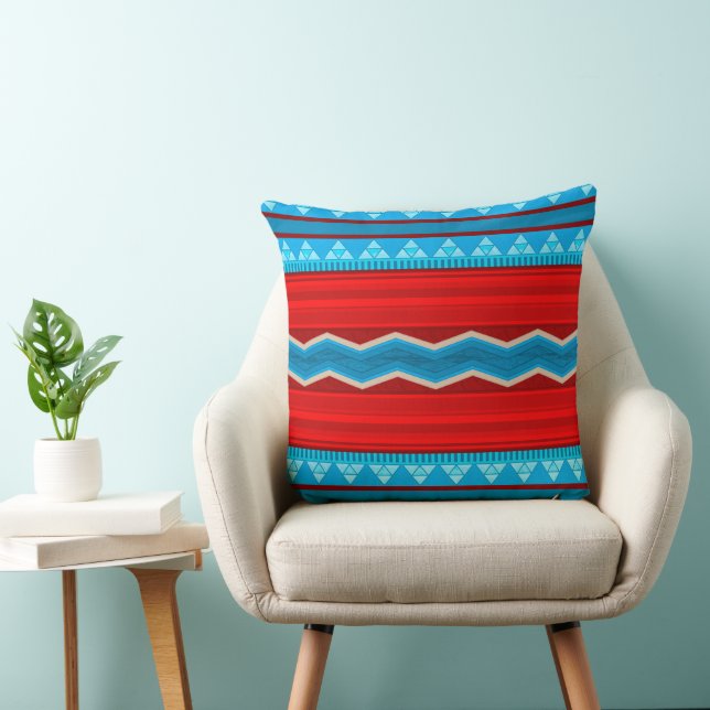 Southwest River Canyon Red and Turquoise 20in Cushion (Chair)