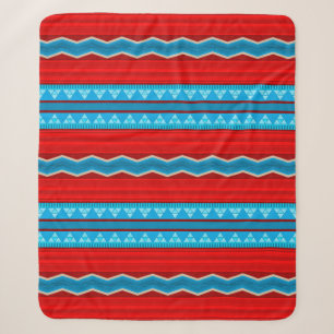 Southwest River Canyon Red and Turquoise Medium Sherpa Blanket