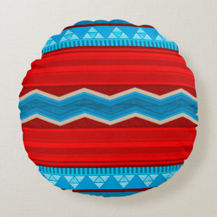 Southwest River Canyon Red and Turquoise Round Cushion