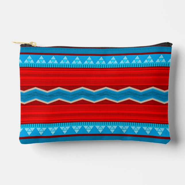 Southwest River Canyon Red and Turquoise Small Accessory Pouch (Front)