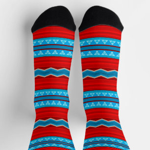 Southwest River Canyon Red and Turquoise Socks