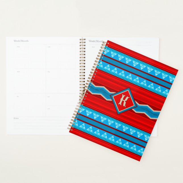 Southwest River Canyon Red Turquoise Monogram Planner (Display)