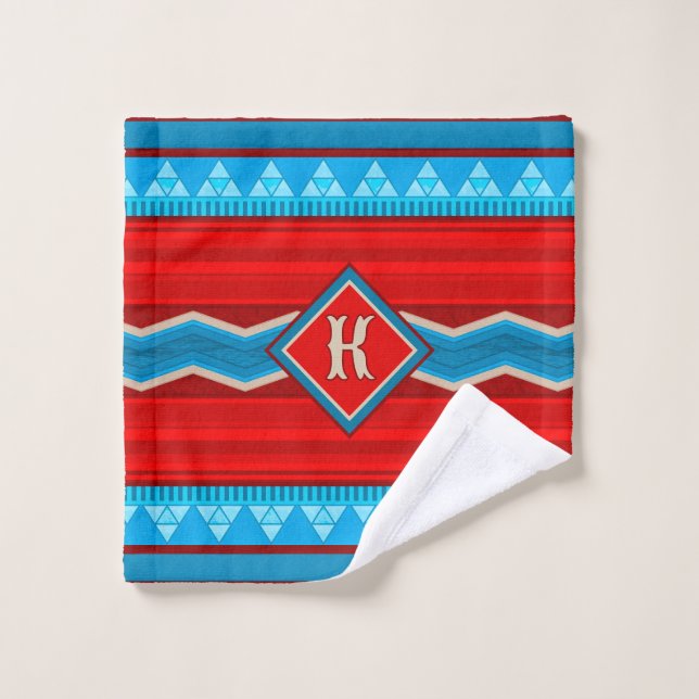 Southwest River Canyon Red Turquoise Personalised Bath Towel Set (Wash Cloth)