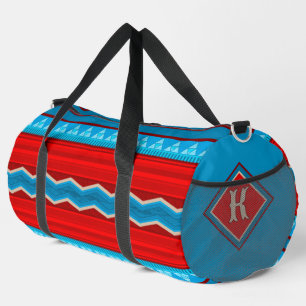Southwest River Red Turquoise Lg Personalized Duffle Bag