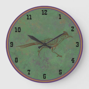 Southwest Roadrunner Sagebrush Green Large Clock