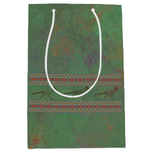 Southwest Roadrunner Sagebrush Green Medium Gift Bag