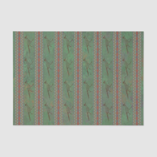 Southwest Roadrunner Sagebrush Green Tissue Paper (Front)