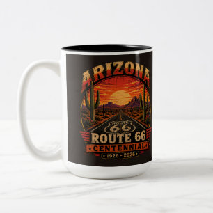 Southwest Route 66 Centennial Coffee Adventure Two-Tone Coffee Mug