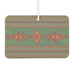 Southwest Sagebrush Green Geometric Custom Initial Car Air Freshener