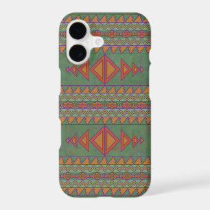 Southwest Sagebrush Green Orange Geometric Design 