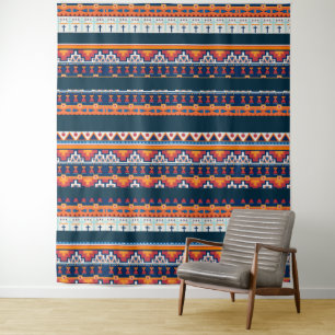 Southwest Santa Fe Desert Style Boho Native Tapestry