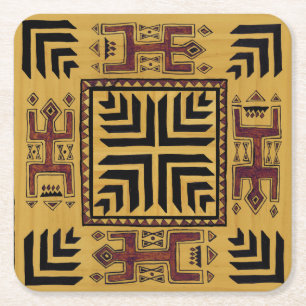 Southwest Shaman Ritual Square Paper Coaster