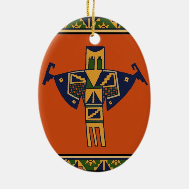 Southwest Shaman Spirit Ceramic Tree Decoration (Back)