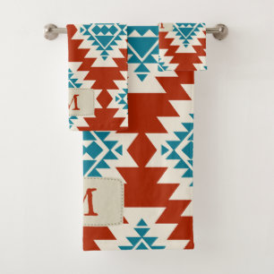 Southwest Spirit - Native Ameican - Monogrammed Bath Towel Set