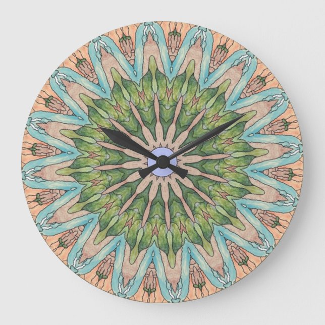 Southwest Stained Glass Kaleidoscope Wall Clock (Front)