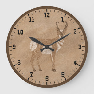 Southwest Standing Pronghorn Antelope Old West Large Clock