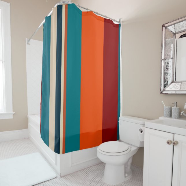 Southwest Stripes Shower Curtain (In Situ)