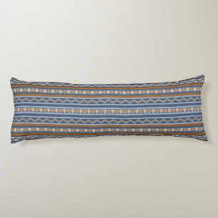 Southwest Style Blue and Tan Geometric Pattern Body Cushion