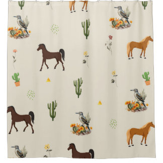 Southwest style desert animals shower curtain