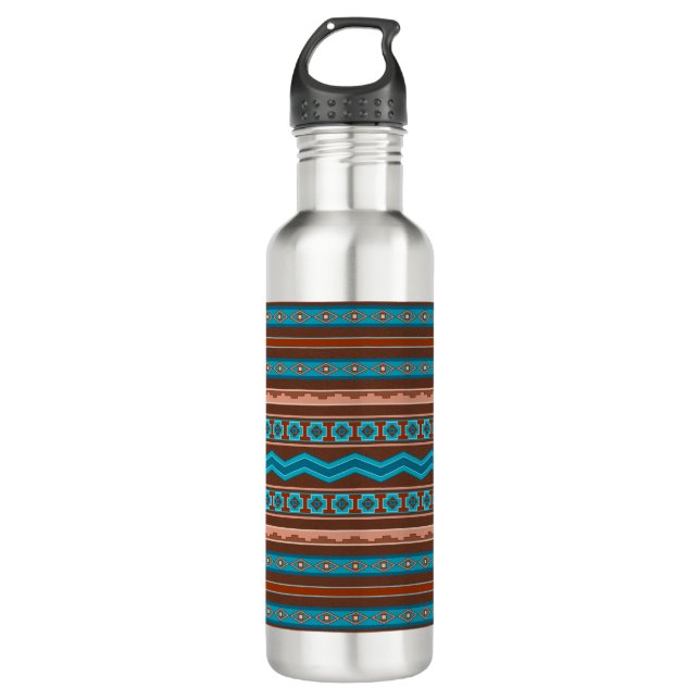 Southwest Style Geometric Cameron Gorge Design 710 Ml Water Bottle (Front)