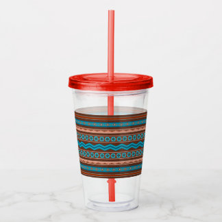 Southwest Style Geometric Cameron Gorge Design Acrylic Tumbler