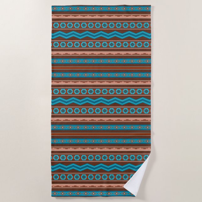 Southwest Style Geometric Cameron Gorge Design Beach Towel (Front)