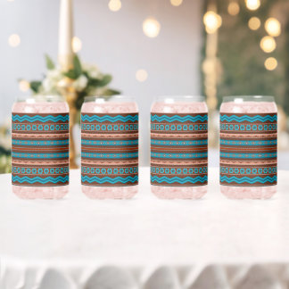 Southwest Style Geometric Cameron Gorge Design Can Glass