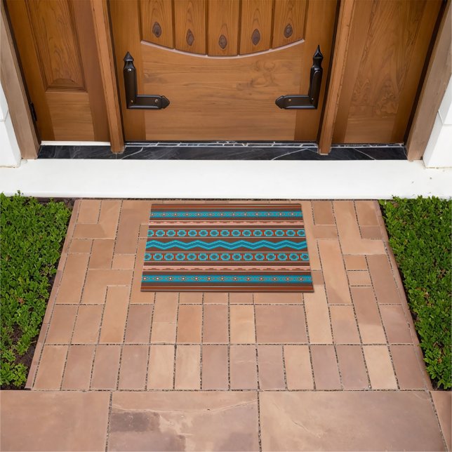 Southwest Style Geometric Cameron Gorge Design Doormat (Outdoor)