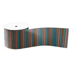 Southwest Style Geometric Cameron Gorge Design Grosgrain Ribbon