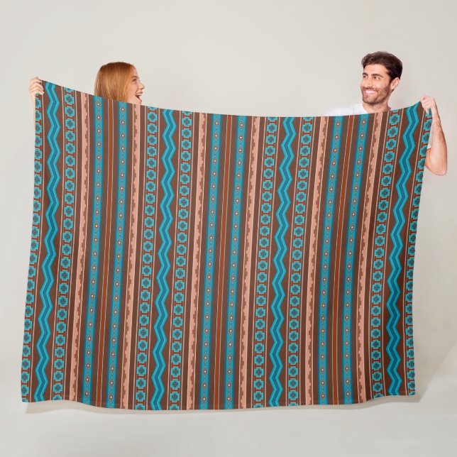Southwest Style Geometric Cameron Gorge Design Lg Fleece Blanket (In Situ)