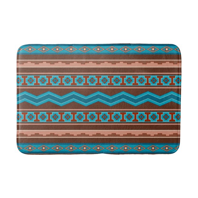 Southwest Style Geometric Cameron Gorge Design Med Bath Mat (Front)