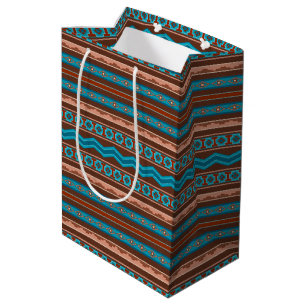 Southwest Style Geometric Cameron Gorge Design Medium Gift Bag