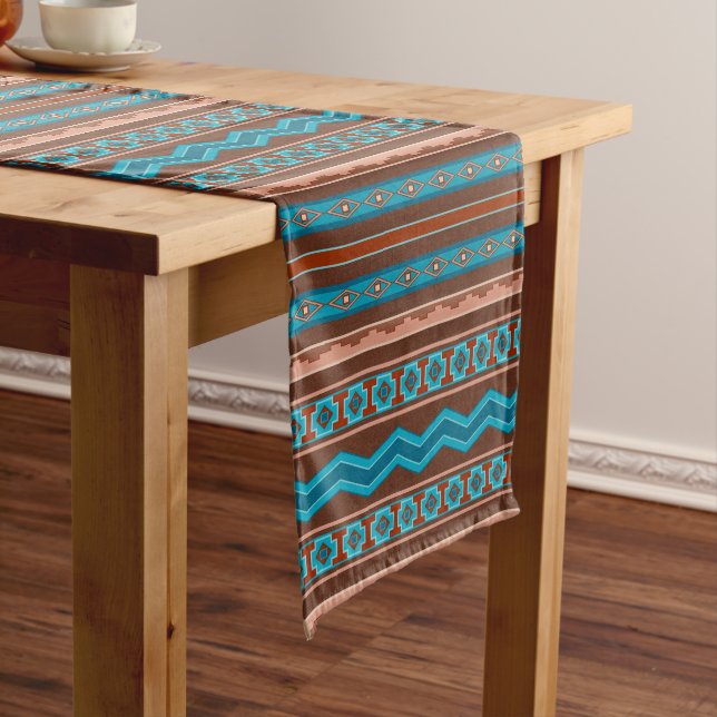 Southwest Style Geometric Cameron Gorge Design  Medium Table Runner (In Situ)