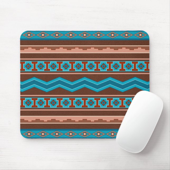 Southwest Style Geometric Cameron Gorge Design Mouse Mat (With Mouse)