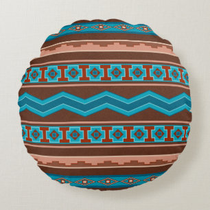 Southwest Style Geometric Cameron Gorge Design Round Cushion
