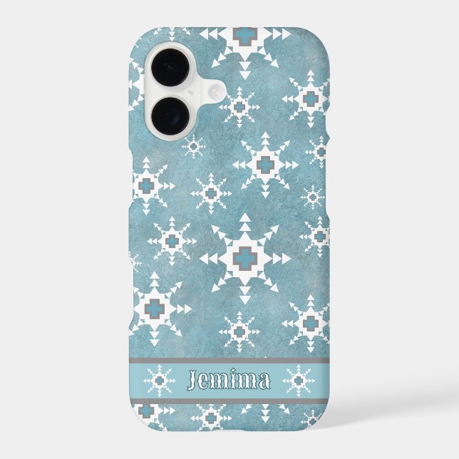 Southwest Style Geometric Snowflakes Personalized (Back)