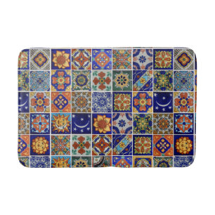 Southwest Style Talavera Tile Image Bath Mat