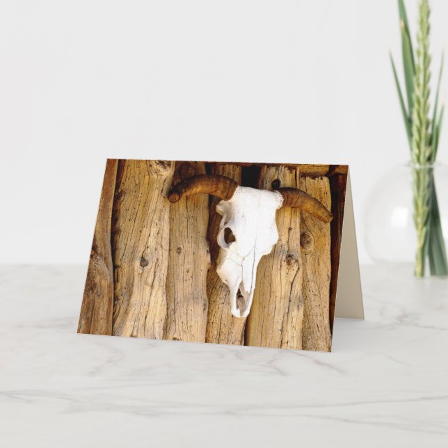 Southwest Sun Bleached Cow Skull, Blank Inside Card (Front)
