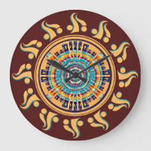 Southwest Sun Mandala Wall Clock