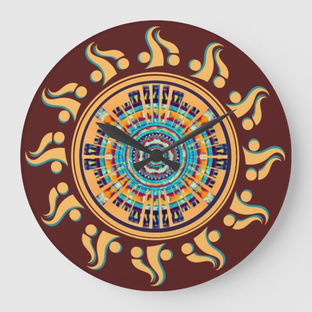 Southwest Sun Mandala Wall Clock (Front)