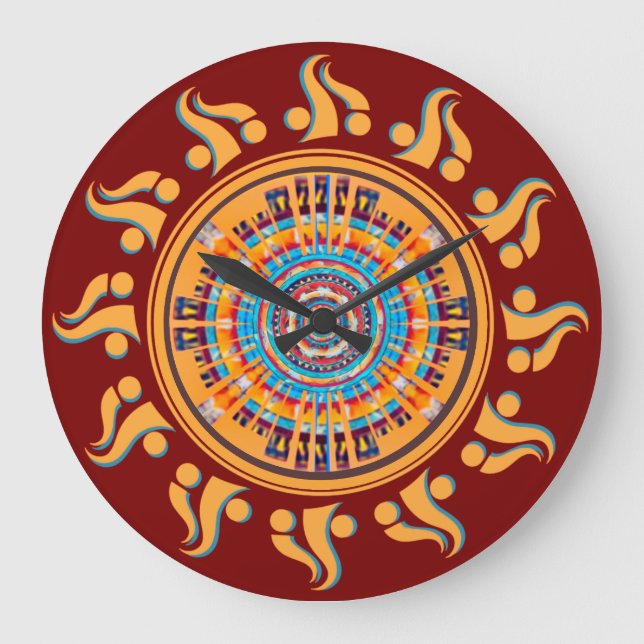 Southwest Sun Mandala Wall Clock (Front)