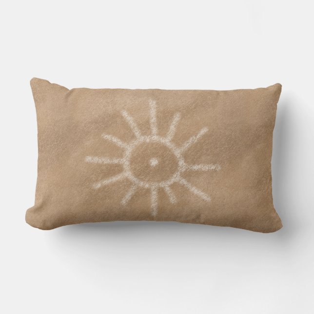 Southwest Sun Petroglyph Design Lumbar Cushion (Front)