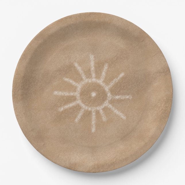Southwest Sun Petroglyph Paper Plate (Front)