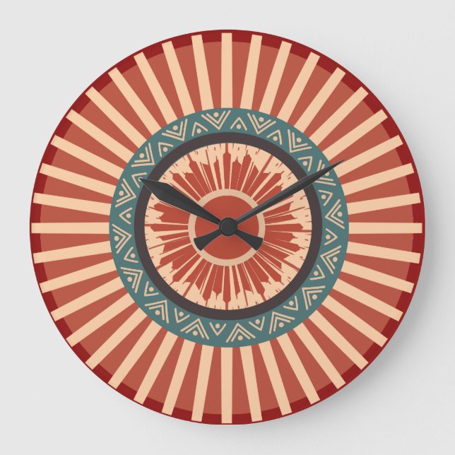 Southwest Sun Tribal Mandala Wall Clock (Front)