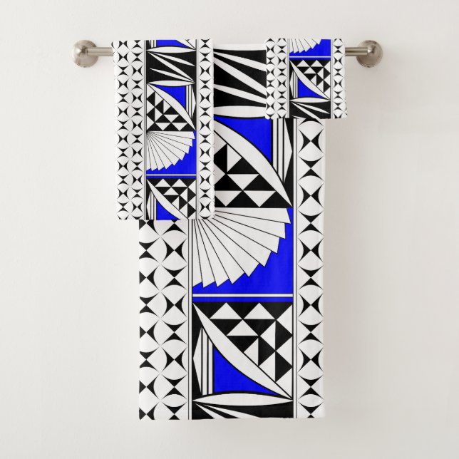 Southwest Sunrise in Electric Blue Bath Towel Set (Insitu)