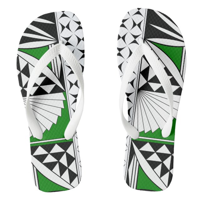 Southwest Sunrise in Green Flip Flops (Footbed)