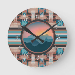 Southwest Sunrise  Round Clock