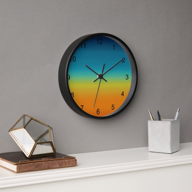 Southwest Sunset Colours Framed  Clock (Office)