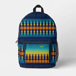 Southwest Sunset Pines and Moon Blanket Style Printed Backpack