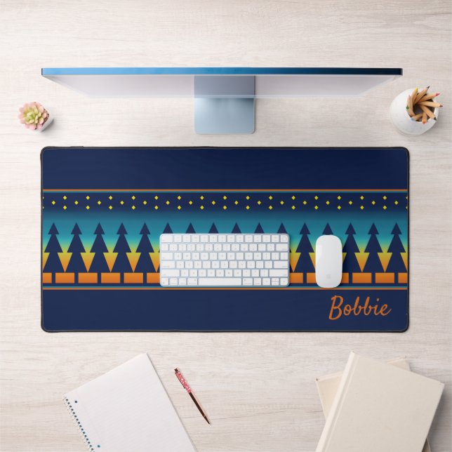 Southwest Sunset Pines and Stars Personalised Desk Mat (Office 1)